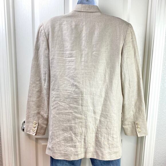 Vintage 90's Linen Blazer Liz Claiborne Collection 12 Made in USA - Picture 2 of 6